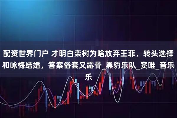 配资世界门户 才明白栾树为啥放弃王菲，转头选择和咏梅结婚，答案俗套又露骨_黑豹乐队_窦唯_音乐